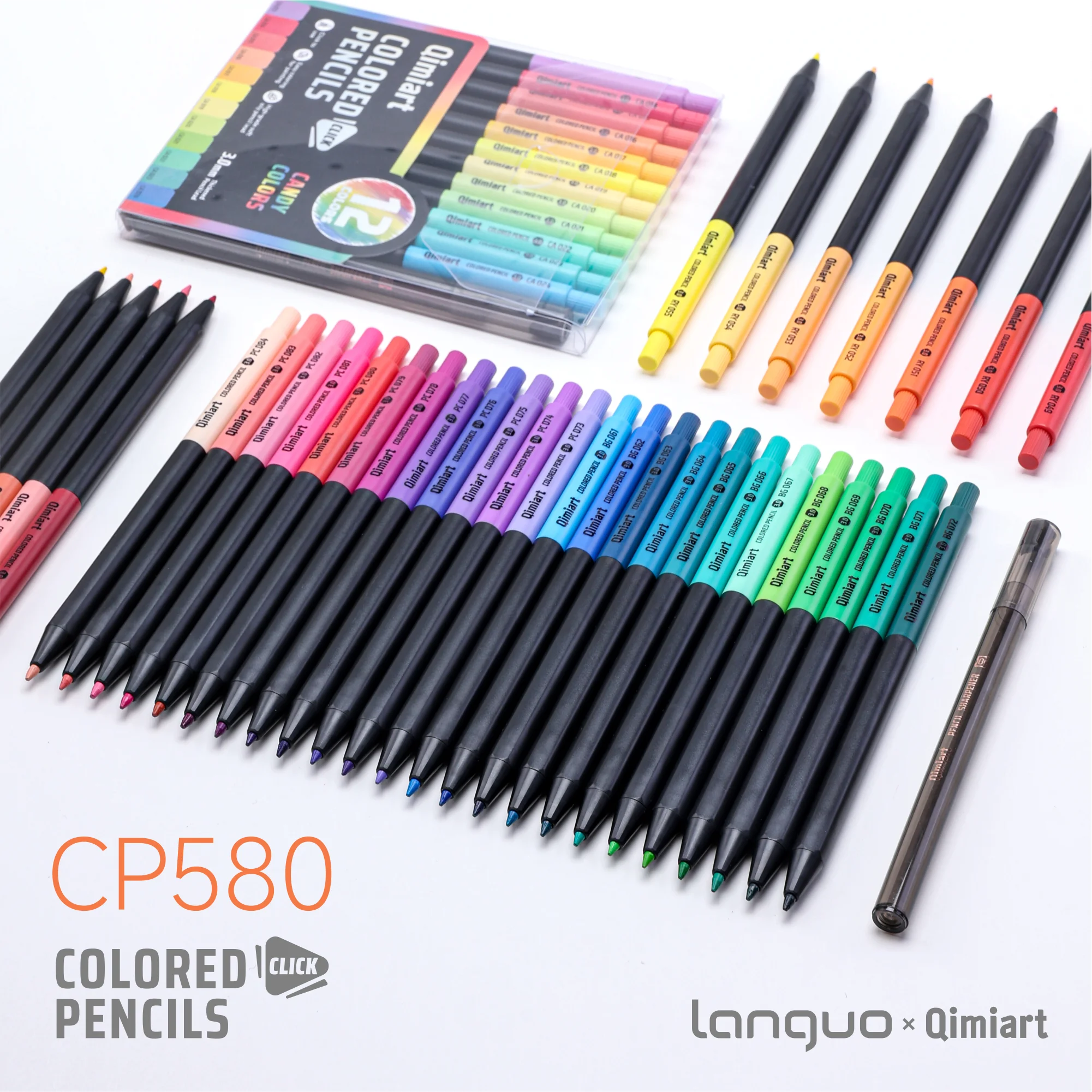Languo 96/12 Farben Klick-Buntstifte Weiche Ölbasis 3,0mm Druckbleistifte für Kinder Büro Schule Kunstbedarf Schreibwaren – Detail 15