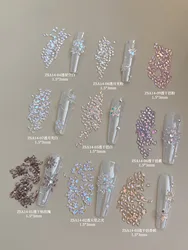 5A Sparkle Mini Zircon Aurora Ice Translucent Cognac Mix Shapes Sharp Diamonds Nail Art Rhinestones Decor Manicure Charms