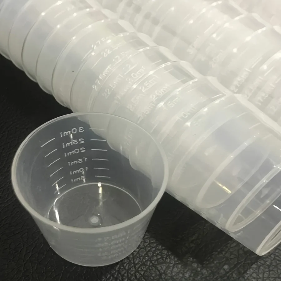 Transparentes Kunststoff-Labor-Messzylinder-Set, Langlebig und Präzise, 10ml/15ml/20ml/30ml/50ml/60ml/100ml/200ml L – Detail 5