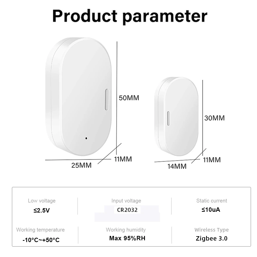 مستشعر باب زيجبي نافذة مغناطيسية لاسلكية كاشف إنذار مغلق مفتوح يعمل مع تطبيق Ewelink Alexa Google Need Gateway #6