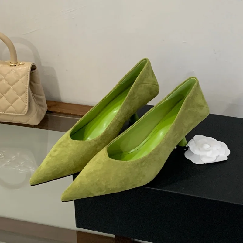 Bailamos Autumn Pointed Toe Women Sandals Sexy Shallow Slip On Pumps Shoes Fashion Thin High Heel Ladies Elegant Dress Shoes view 5