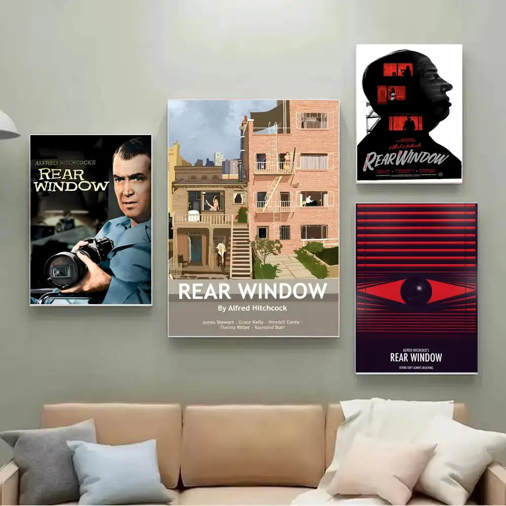 Suspense Thriller R-Rear Window Filmplakat-Wandkunst-Poster, geeignet für Clubs, Wohnzimmer und Schlafzimmer