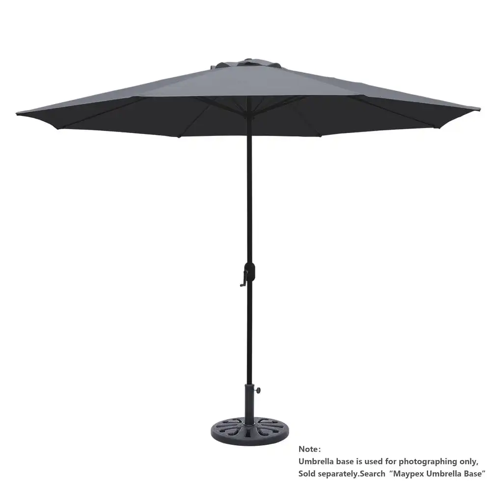 

11FT Outdoor Patio Umbrella with Crank Handle, Market Umbrella with 8 Sturdy Umbrella Ribs