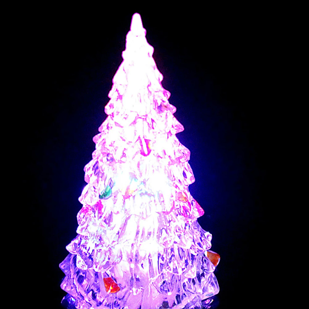 

10 pcs Acrylic Tree LED Lighted Colorful Painted Tabletop Desktop Colorful Painted Christmas Tree Holiday Decor DIY Party