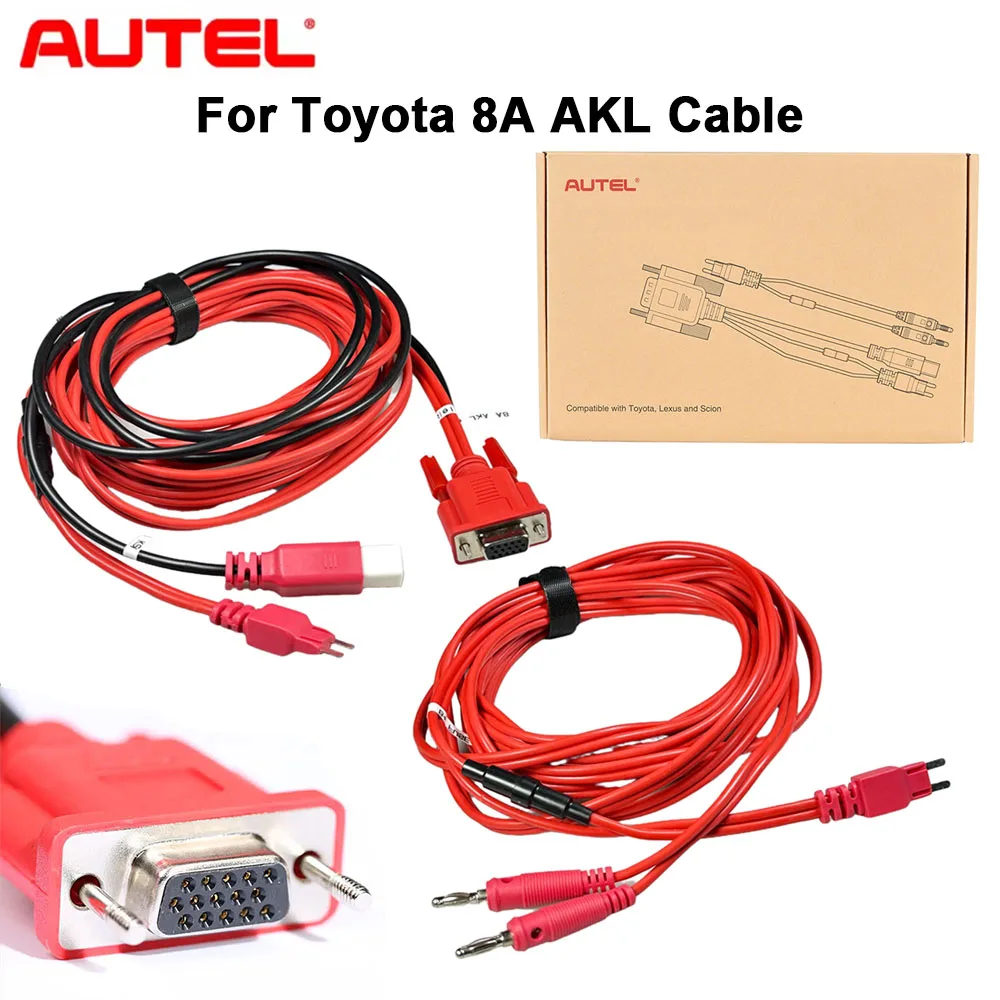 

Кабель Autel для Toyota 8A AKL, совместимый с APB112, G-Box2, G-Box3, для всех ключей, включая утеряные, адаптер для работы с несмарт-ключами