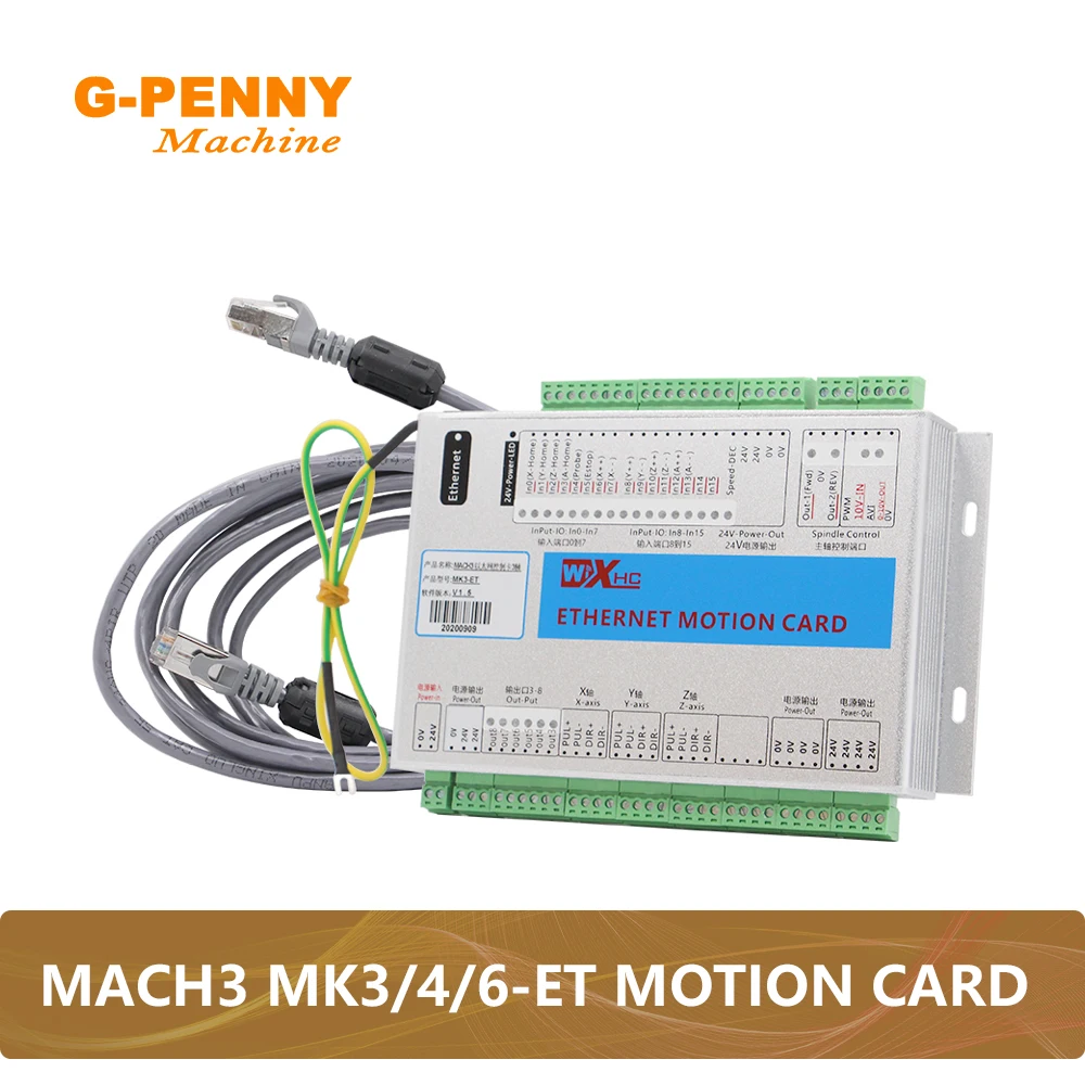 G-PENNY XHC Ethernet 3/4/6 ejes MACH3 CNC Tarjeta de Control de movimiento controlador de frecuencia Placa de ruptura para Motor paso a paso/Servo Motor