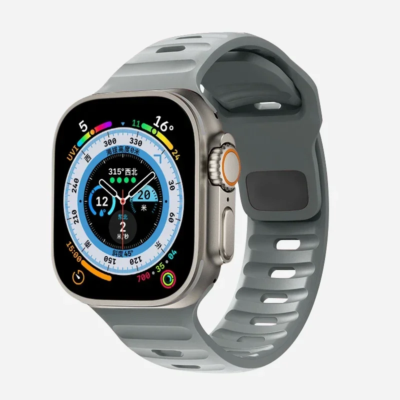 Silikonarmband für Apple Watch Band Ultra 2 49mm 44mm 45mm 42mm 41mm 42mm 38mm Sportarmband iWatch Series 9/8/7/6/3 Armband – Detail 5