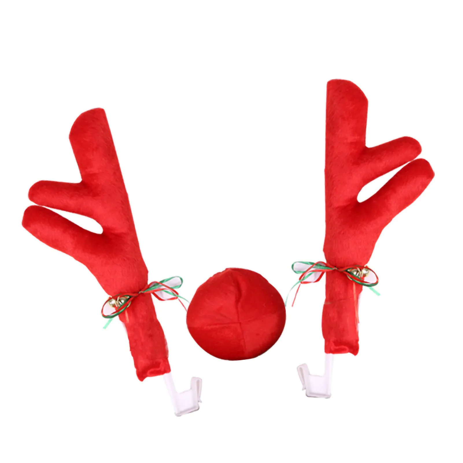 سيارة قرون الرنة الأنف مجموعة سيارة الرنة قرون الأنف مجموعة لطيف مضحك الرنة سيارة مجموعة مع أجراس لعيد الميلاد سيارة الديكور #5