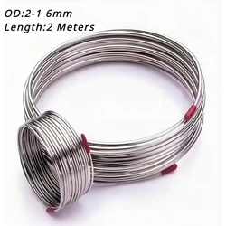 2 Meters 304 Stainless Steel Coil Pipe Scroll Tube Stainless Steel Pipe Coiler Capillary Tube OD 2-16mm Wall Thick 0.5/1/1.5mm