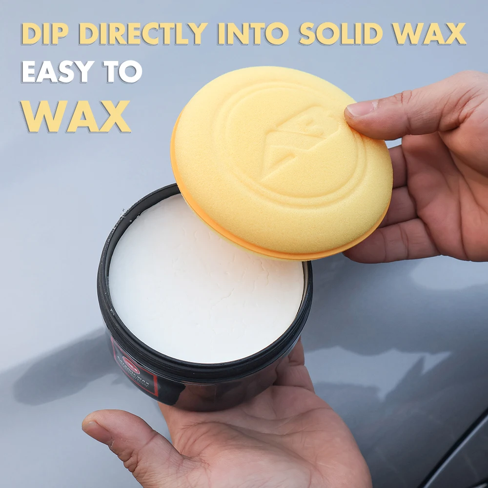 AUTOBRIGHT 2/6pcs Yellow Polishing Waxing Sponge Car Detailing Cleaning Coating Applicator Paint protection Pads Foam Tools
