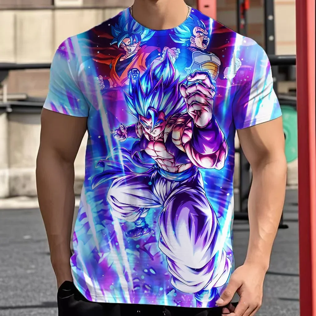 Camiseta Essentials Dragon Ball Z para hombre 2025, camisas de gran tamaño Vegeta Goku para hombre, ropa de Hip Hop, camisetas de tendencia estilo Harajuku a la moda