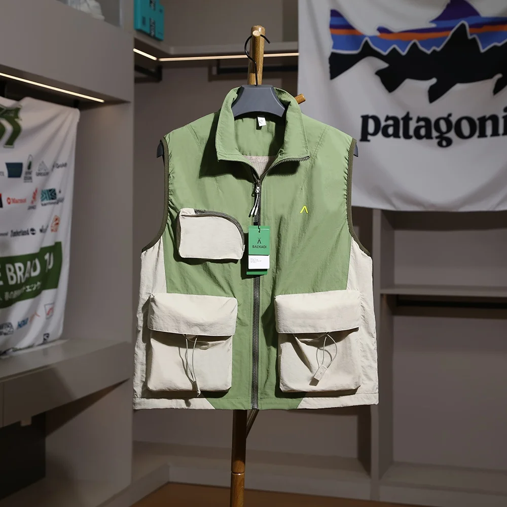 

Outdoor Windproof Waterproof Breathable Color Blo Lightweight Vest Jaet Men Women Faion Urban Sle Summer Thin Zipper