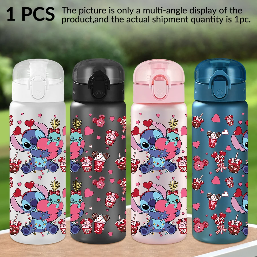 1Pc Disney  Stitch  Love  Pattern 26oz Plastic Water Bottle  Outdoor Sports Water Cup Birthday/Homecoming Gift