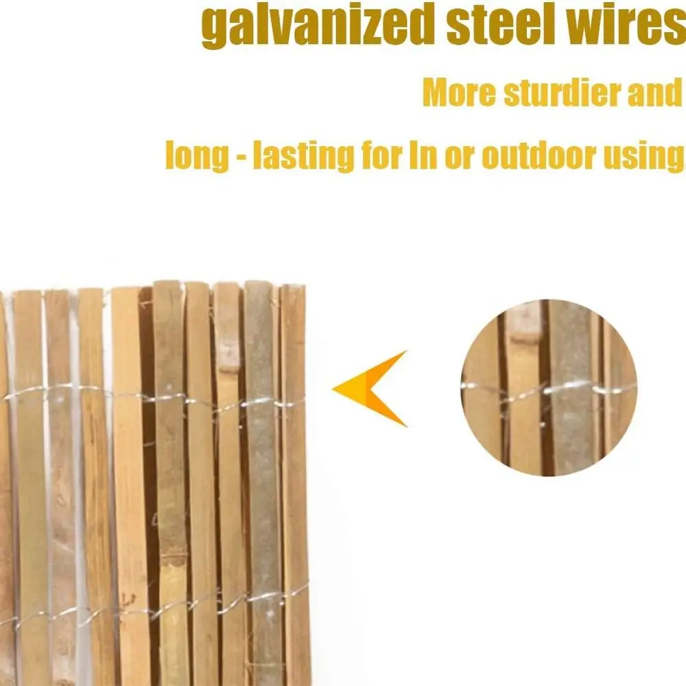 エコフレンドリーな竹製バルコニー用プライバシースラット（風よけ・視線遮断）（1.2m x 4m）