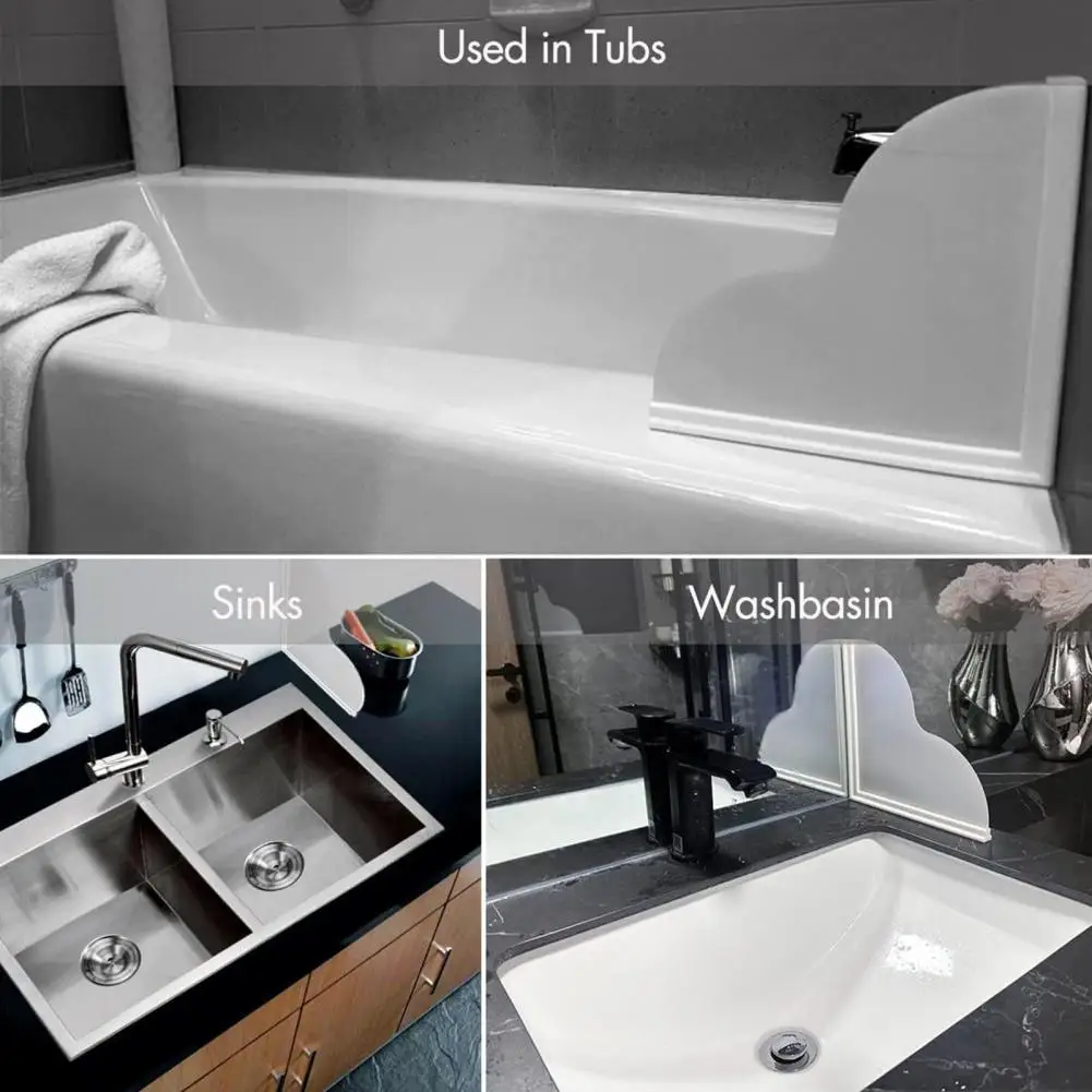 Adhesive Splash Guard 1/2pcs Shower Splash Guard with Non-slip Silicone Base Waterproof Bathroom Corner Water Guard