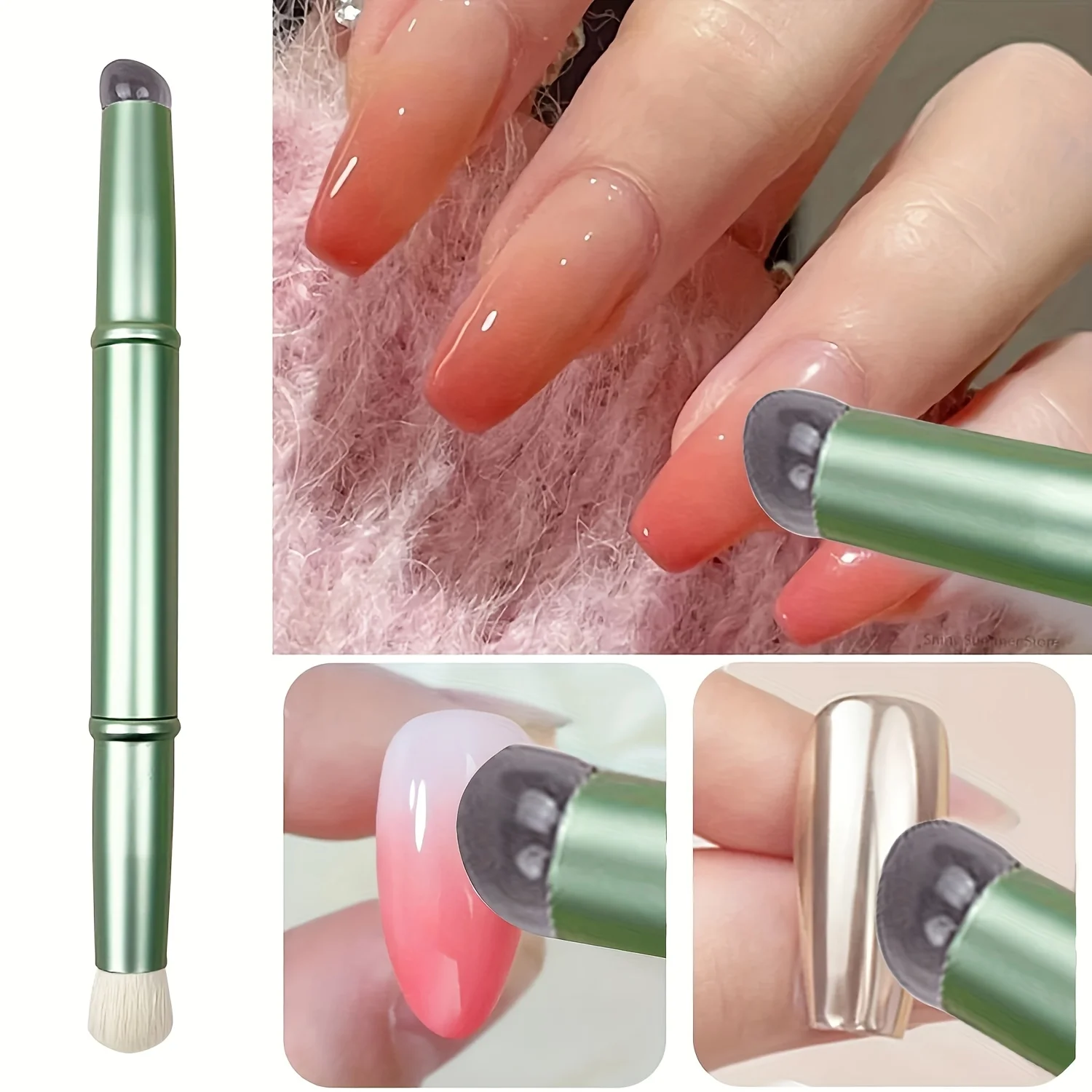 New Double-headed Jelly Silicone Lip Brush with Soft Fiber Hair Concealer MultiFunction Brush Eye Blooming Makeup Brushes