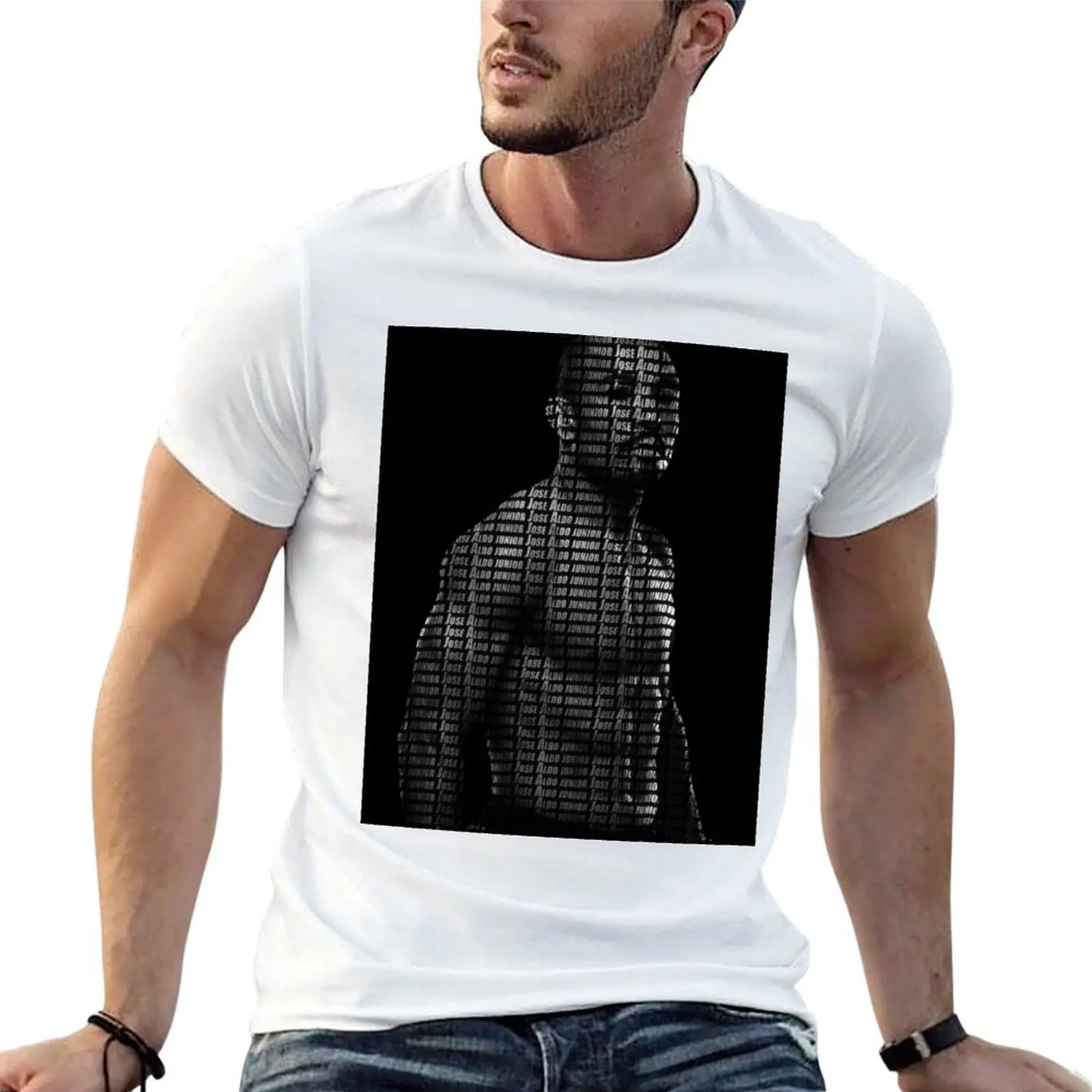 Camiseta con texto de José Aldo, camiseta para hombre, camiseta de algodón para hombre, camiseta gráfica para hombre, camiseta de diseñador