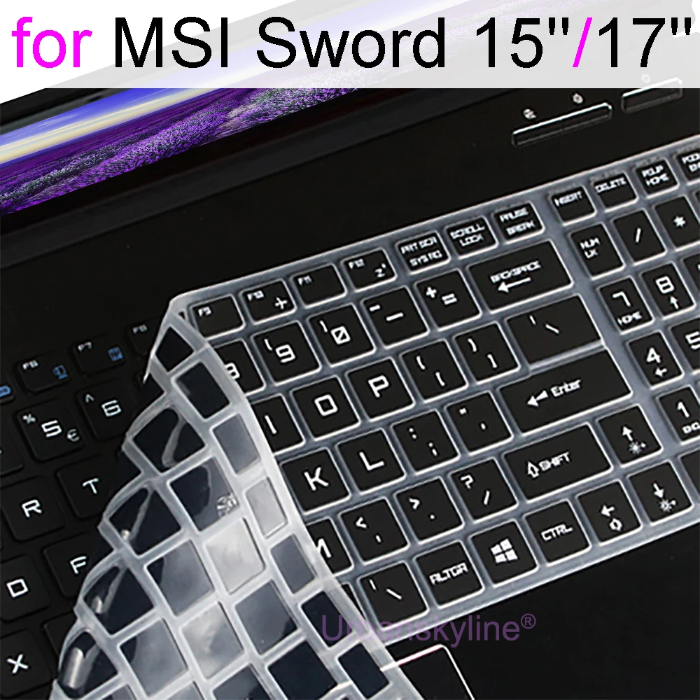 

Чехол для клавиатуры для MSI Sword 17 Sword 15, защитный чехол для игрового ноутбука, силиконовый аксессуар, ТПУ 2020 2021, 15,6, 17,3 дюйма