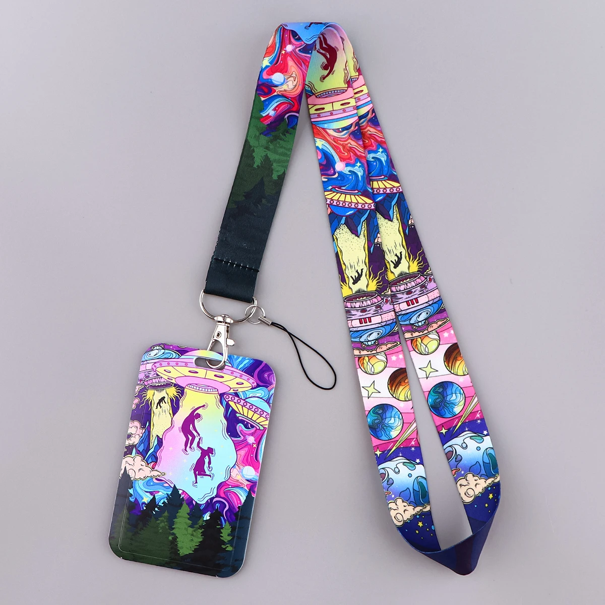 Astronaut Credential Houder Capybara Lanyards Voor Key Ufo Alien Nek Riem Voor Kaart Badge Gym Sleutelhanger Sleutelhanger Accessoires Geschenken