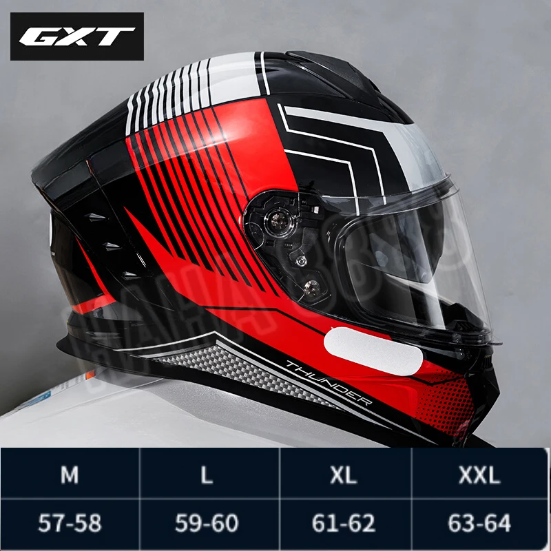 DOT Approval GXT Motorcycle Full Face Helmet Retro Cruise Motorcycle Breathable and Warm, Full Coverage Helmet Capacite Cross