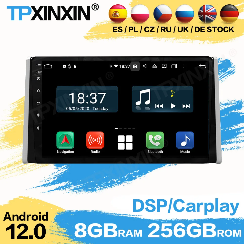 

Car Radio Coche With Bluetooth Android For Toyota RAV4 2019 2020 GPS Navigation Automotive Multimedia Stereo Receiver Head Unit