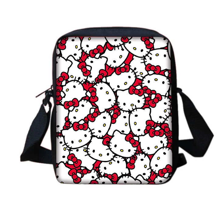 Sanrio tas tangan Hello Kitty lucu, tas belanja, tas ponsel, tas tangan kasual anak laki-laki dan perempuan bercetak, tas kurir bahu imut