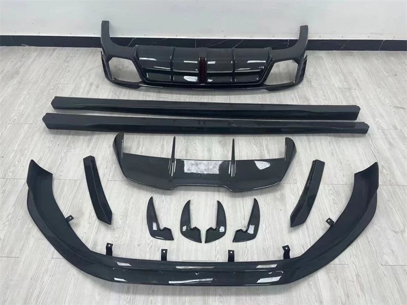 High quality IM style 3K carbon fiber front bumper edge side skirts rear diffuser rear spoiler blades for Audi RS4 body kit