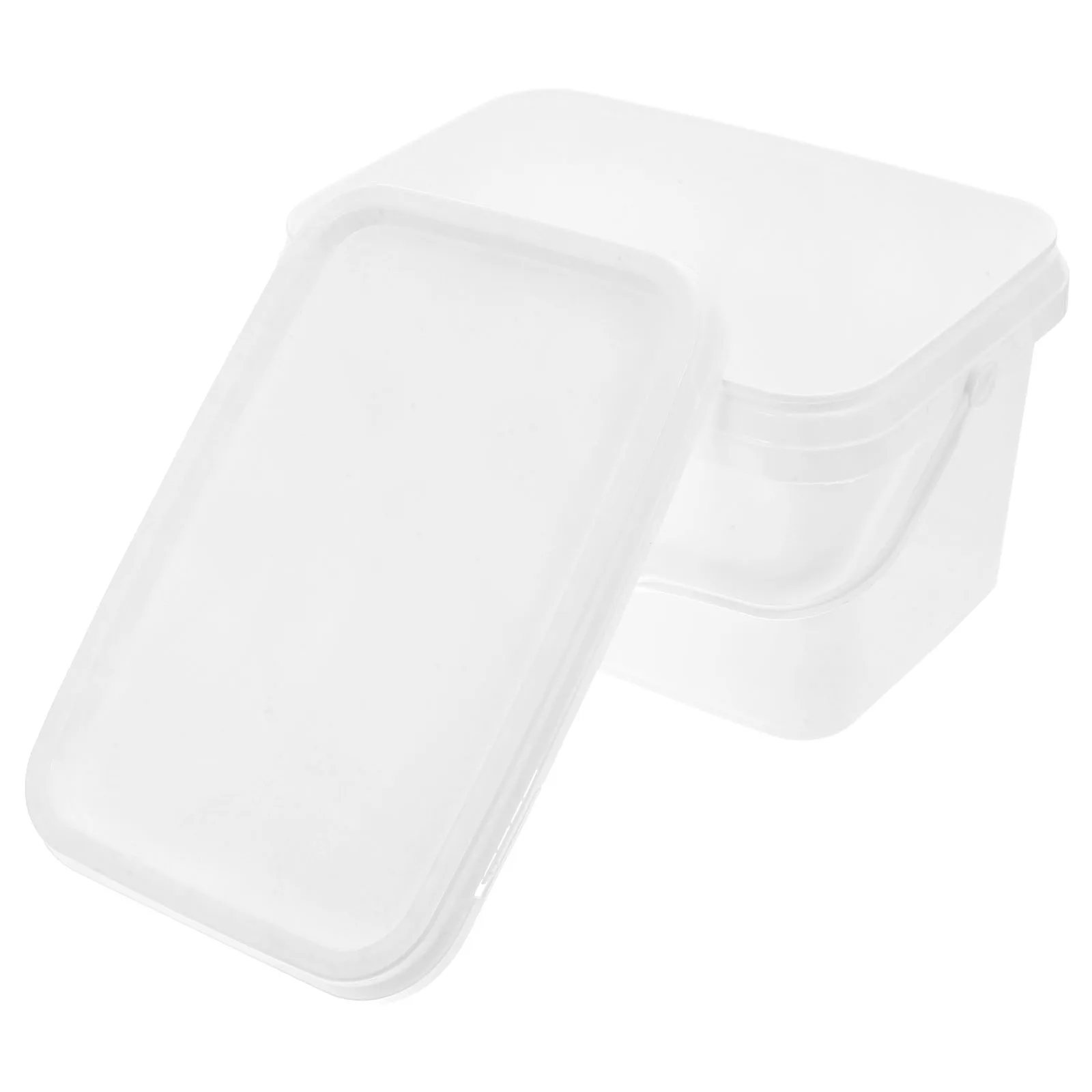 Balde de tinta branco 2.6, balde de pintura vazio quadrado de 10l, recipiente de boca larga portátil com tampa para mistura de armazenamento de pigmento