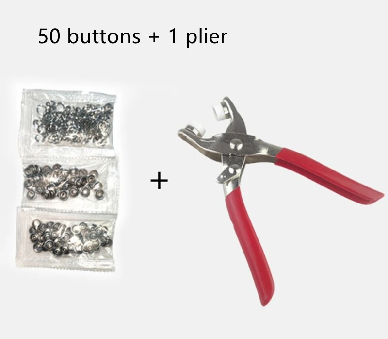 50/100Pcs Thickened Snap Fastener Kit Plier Tool Metal Snap Button DIY Craft Buttons For Clothing Jeans Sewing Accessories