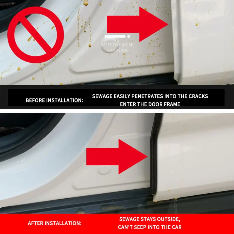 باب السيارة حافة المطاط السير الوقائي B عمود شرائط عزل الضوضاء يندبروف حماية للسيارات باب الجذع تسرب الملحقات #4