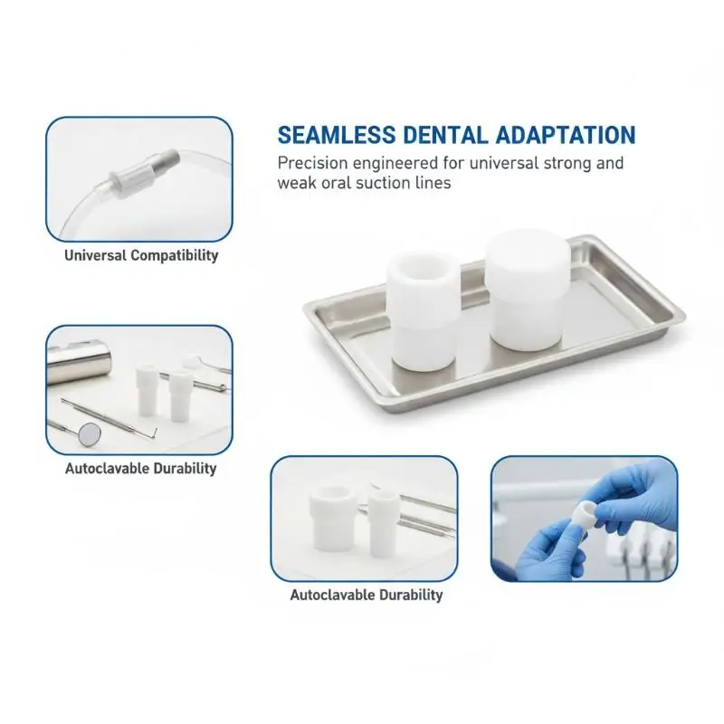 10PCS Durable Plastic Dental Suction Tube Adapter Two Different Sizes Stable Connection For Dental Clinics Daily Use