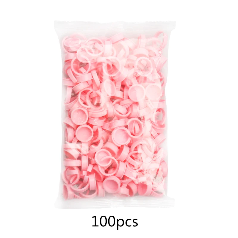 100 Uds. Anillo de pegamento para pestañas desechable, portavasos, contenedor, pigmento para tatuaje, extensión de pestañas, herramientas de maquillaje, suministros para pestañas, accesorios