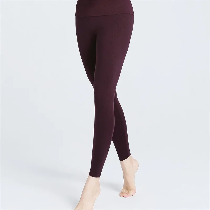 Legging bulu merah muda untuk wanita, Legging modis ukuran besar 2xl 3xl, legging termal ramping kasual musim dingin untuk wanita