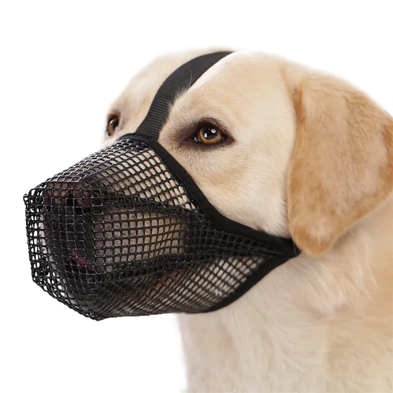 Dog Muzzle, Soft Mesh Muzzle for Small Medium Large Dogs Labrador German Shepherd, Breathable Adjustable Muzzles