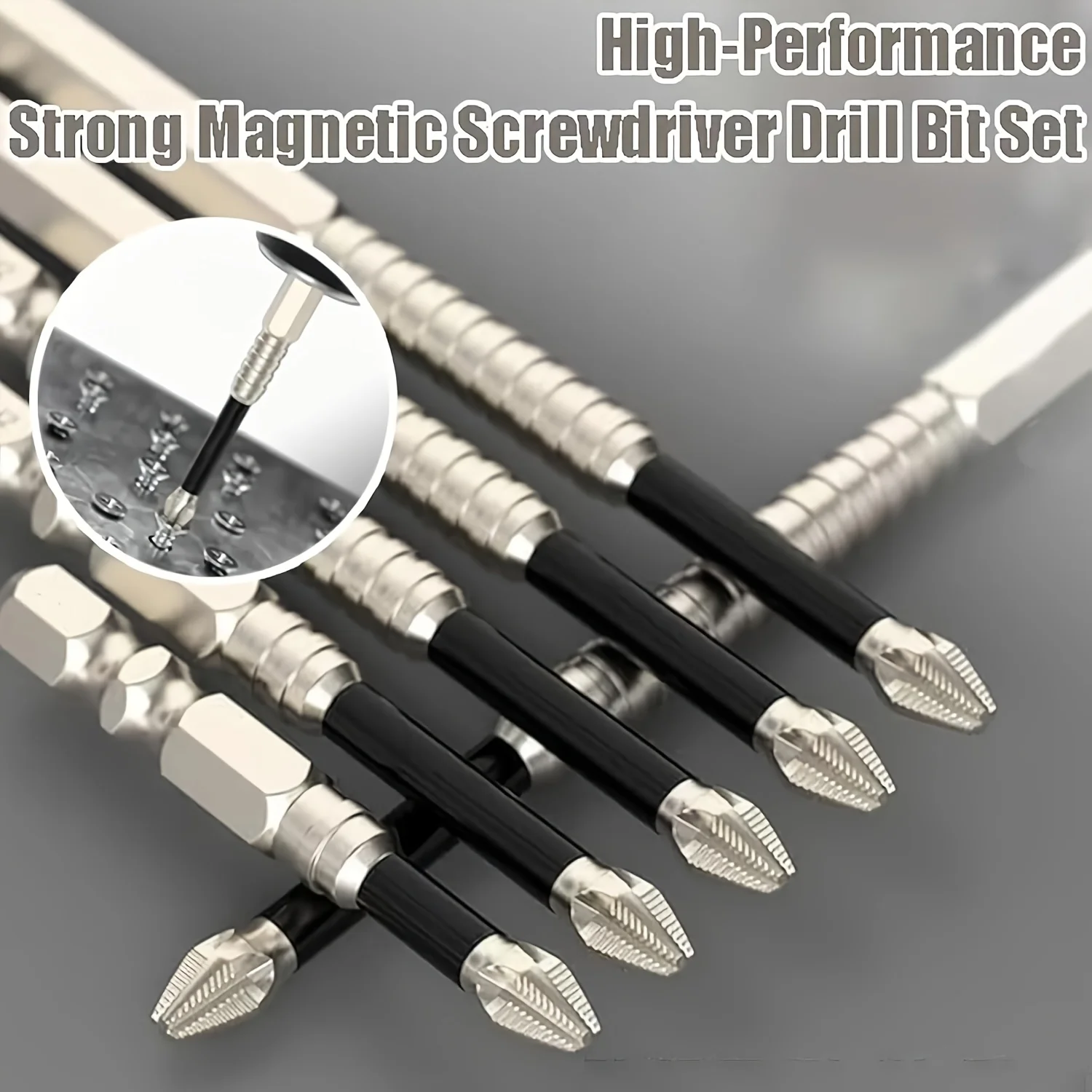 

9pcs Anti-Slip Durability Screwdriver Set, Shock-Proof Impact Driver Bit, Precision Anti Impact High Hardness Phillips Drill Bit