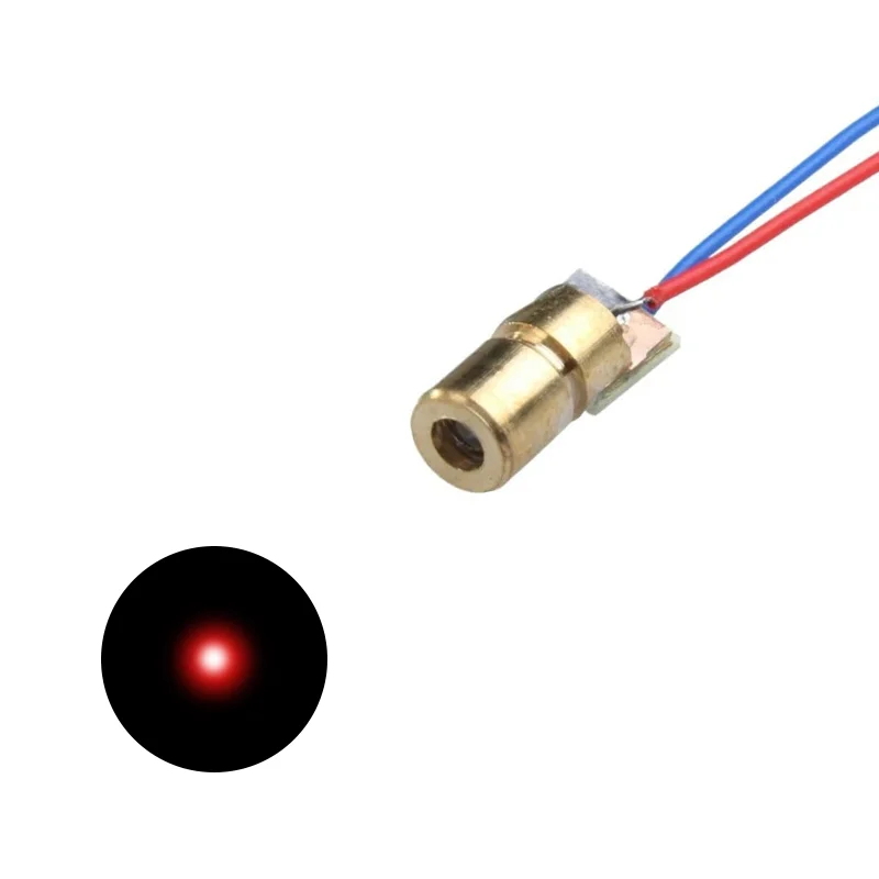 100 шт., 650 нм, 5 МВт, красный лазерный диодный модуль, 3 В-5 В, фокус, регулируемая точка, медная головка, мини-лазерная указка, электронные проекты «сделай сам»