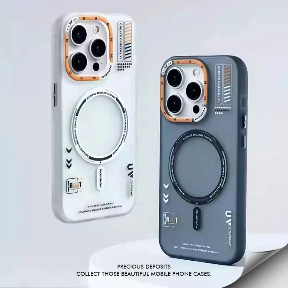 

Новый матовый магнитный чехол для телефона для iPhone 17 Plus Pro Max для Magsafe с беспроводной зарядкой, матовая металлическая рамка с объективом, кнопки, задняя крышка