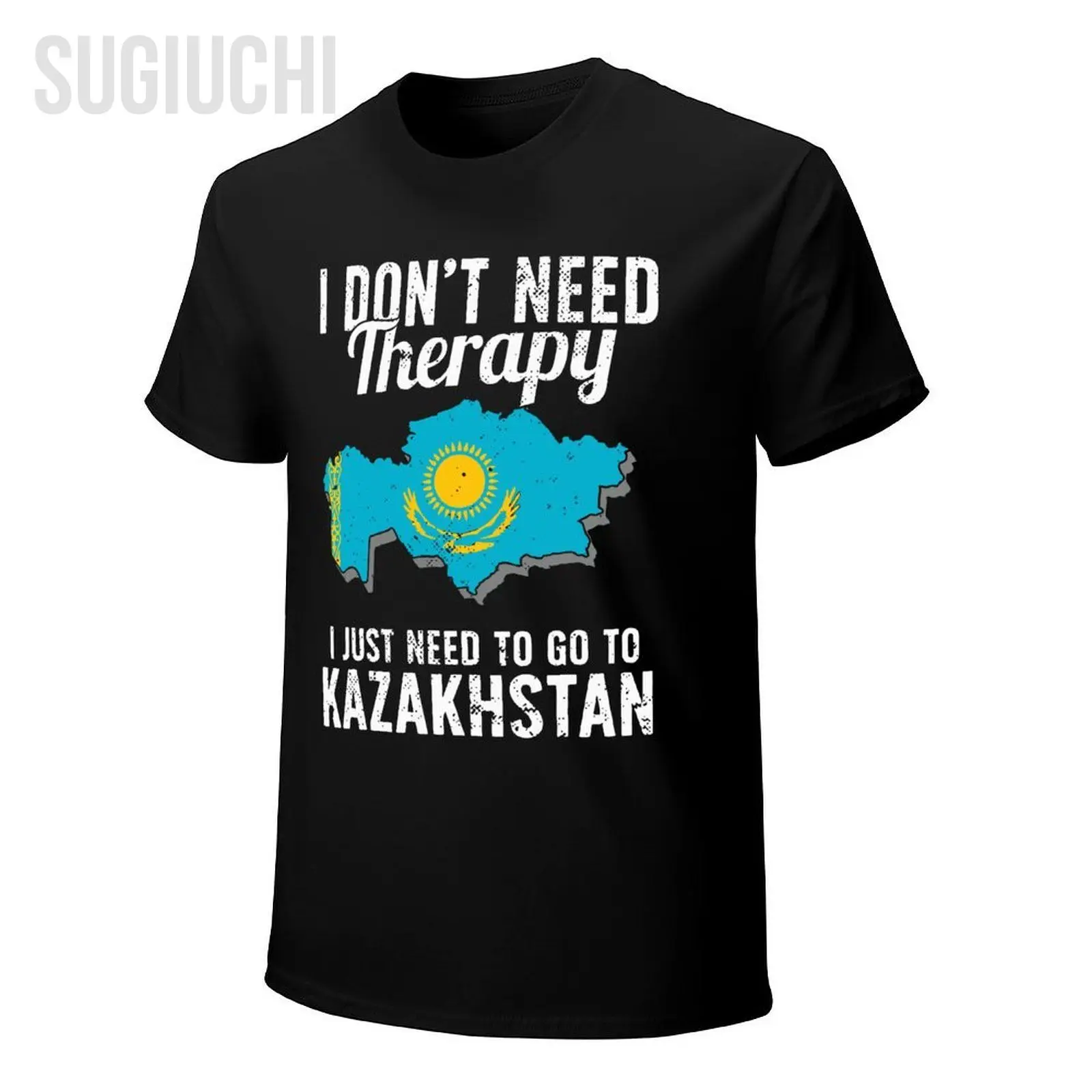 Unisex Men Kazakh Flag Kazakhstan Vacation Tshirt Tees T Shirts Women Boys 100% Cotton T-Shirt