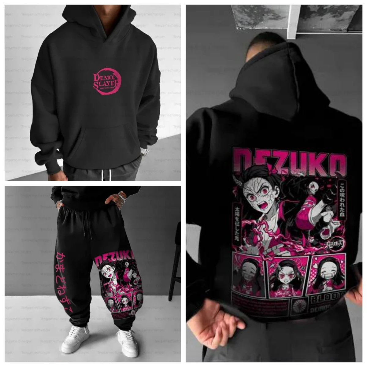 

Mens Anime Demon Slayer Hoodie Kimetsu No Yaiba Cotton Blend Hooded Sweatshirt Soft Warm Loose Fit Casual Clothing
