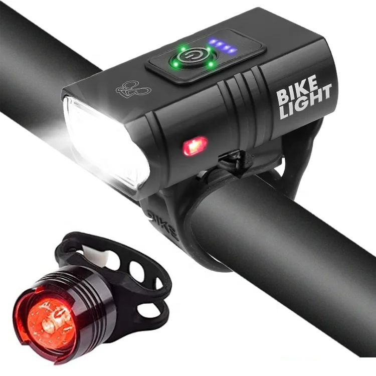 

Mountain Bike Lights Bike USB and Solar Rechargeable Bike Lights 1