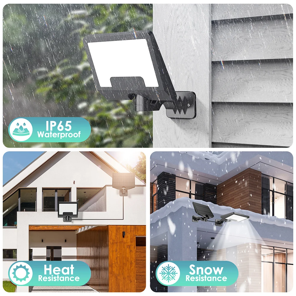 2024 New Solar Light High Conversion Rate Solar Panel Multiple Light Modes Sensor Switch Automatic Solar Charging Long Working