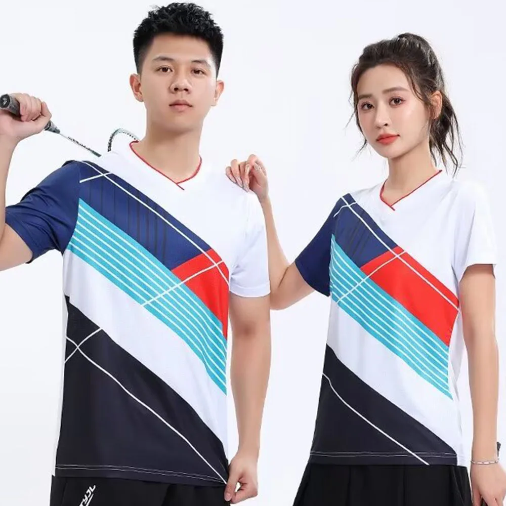 2024 New Style Tennis Shirt Badminton T-shirt for Men Women Quick Dry Summer Short Sleeve Volleyball Table Tennis Uniform Tops