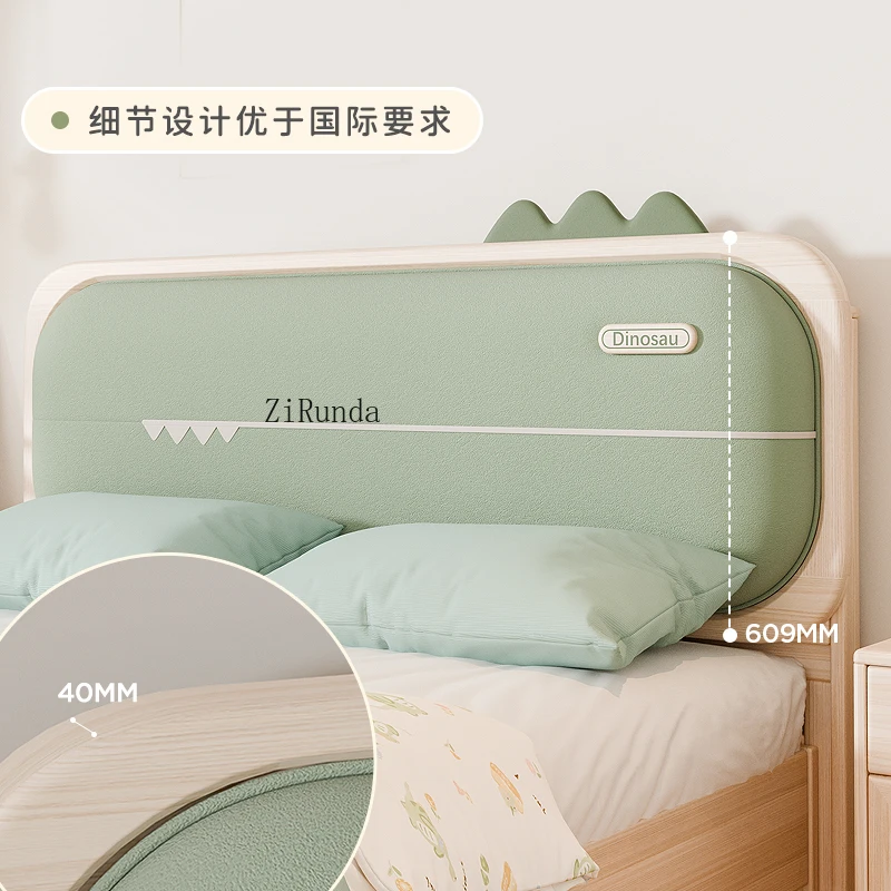  All solid wood children's bed single bed