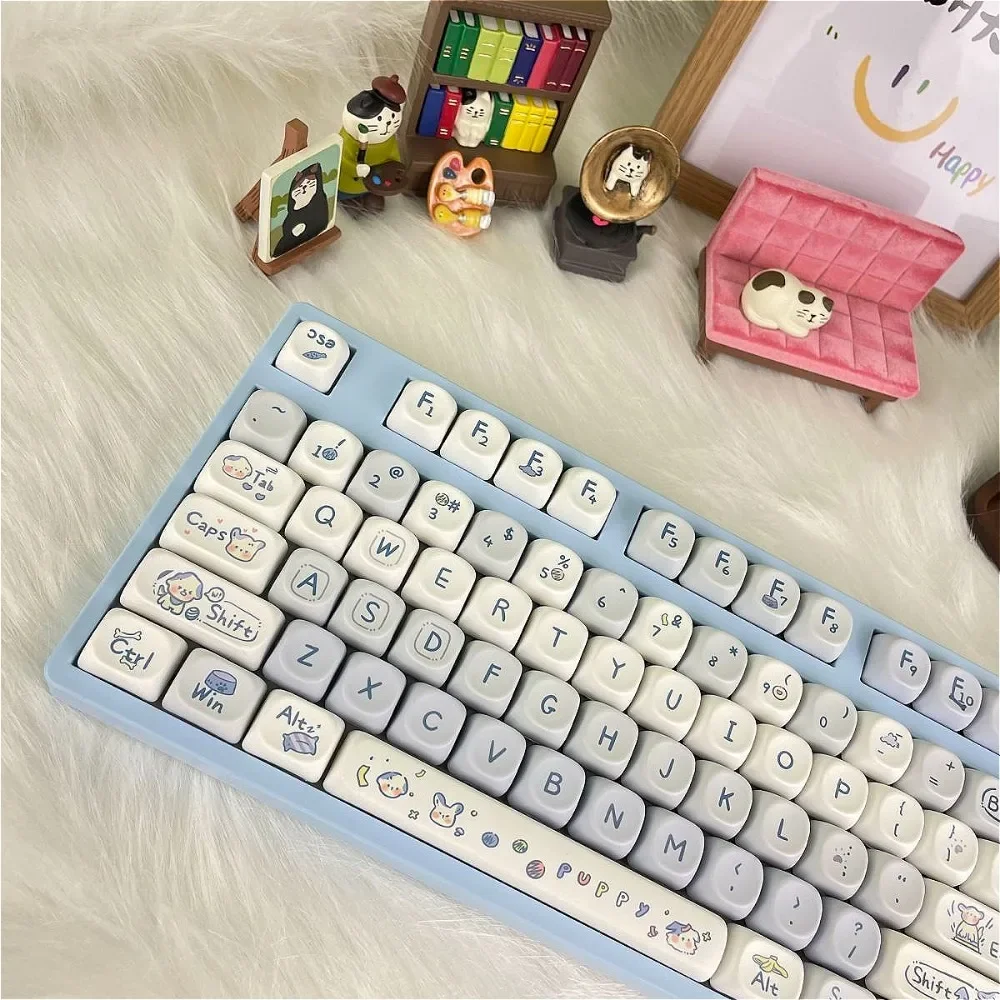 

Puppy White 117-key MOA mechanical keyboard accessories PBT keycaps for MX Switch keyboard keycaps