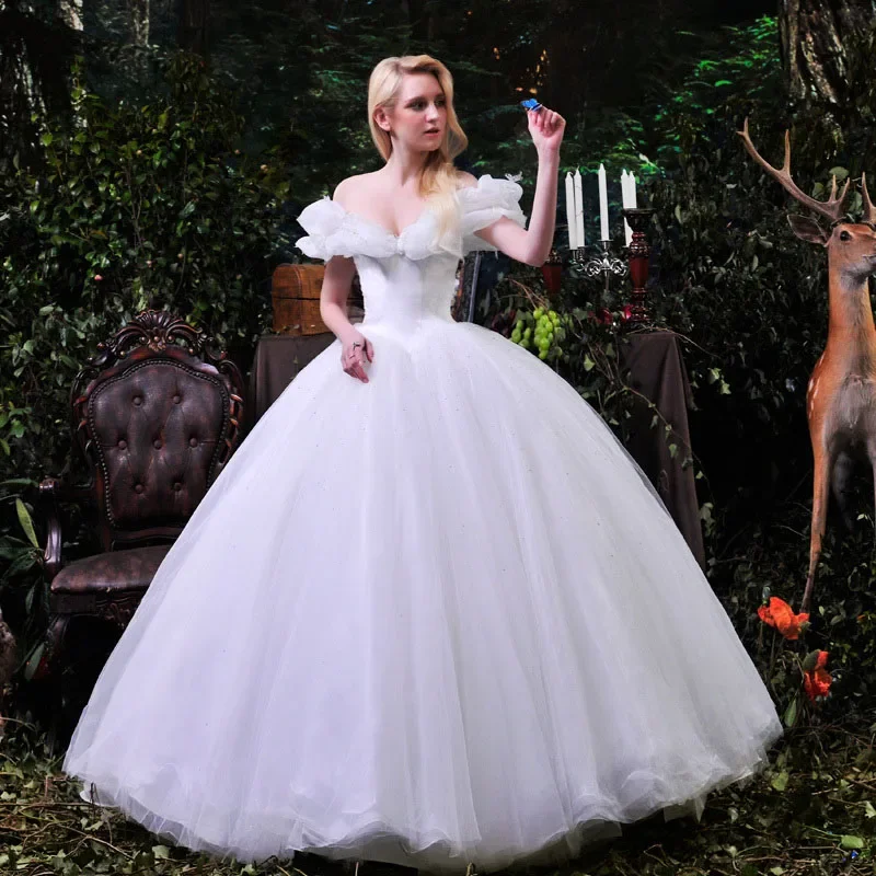 ผู้หญิงใหม่ภาพยนตร์สีฟ้า Cinderella Sweetheart หรูหราชุดแต่งงานผู้ใหญ่ชุดบอลชุดแต่งงาน Robe De Mariee