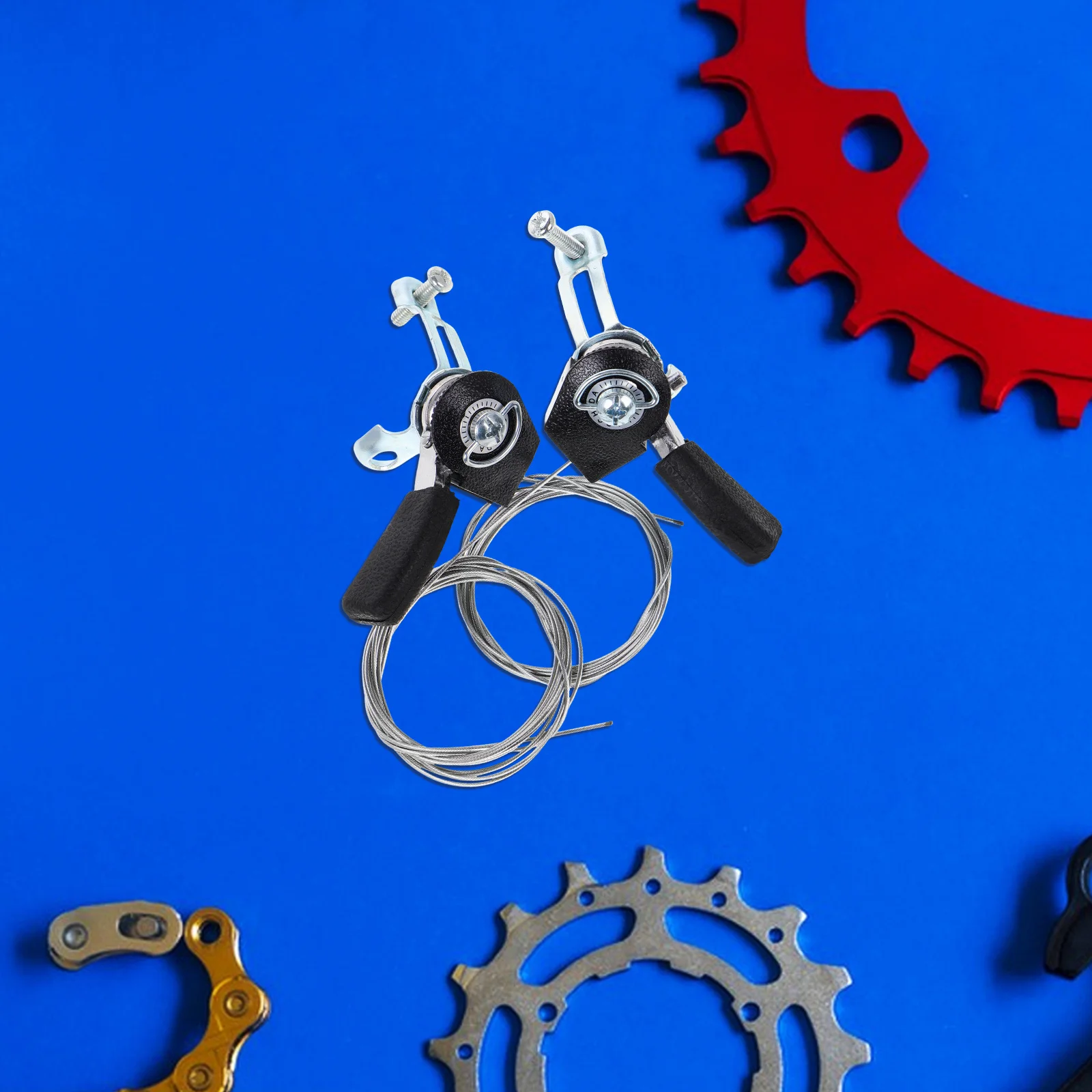 1 زوج الألومنيوم الإبهام شيفتر رافعة مجموعة العالمي الاحتكاك الزناد للدراجات الآلية الثقيلة كابل التحكم في السرعة سهلة #5