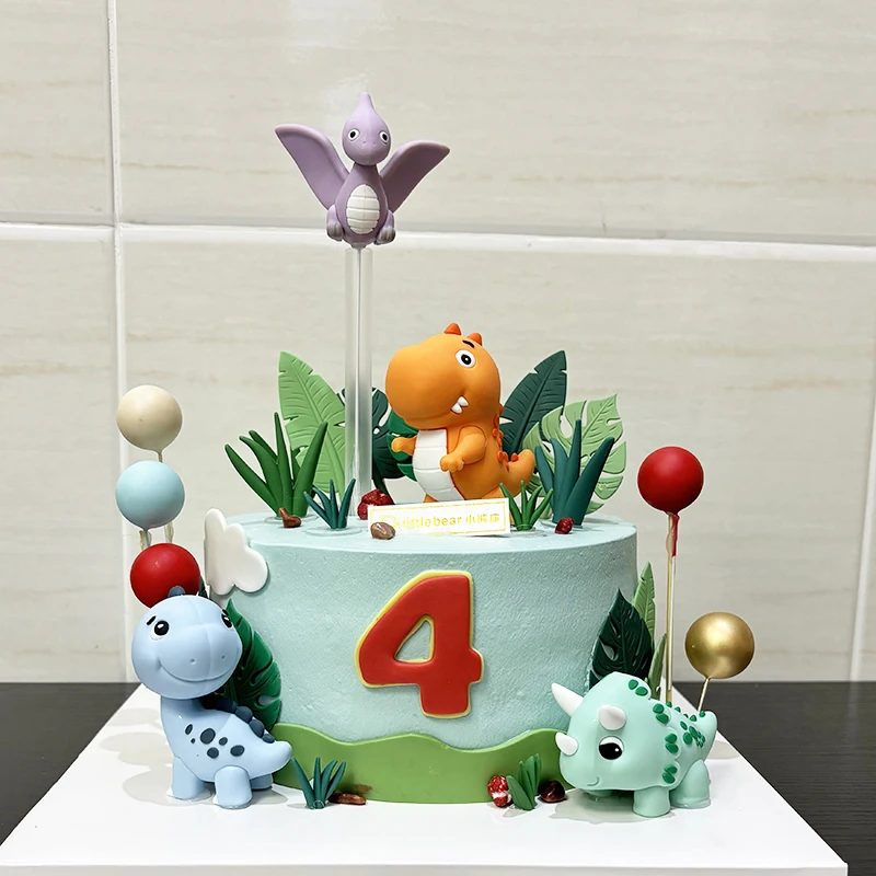 Nowa kolekcja dinozaurów Dekoracje na ciasto Starożytne dinozaury Artykuły urodzinowe dla dzieci Chłopcy Happy Birthday Cake Topper