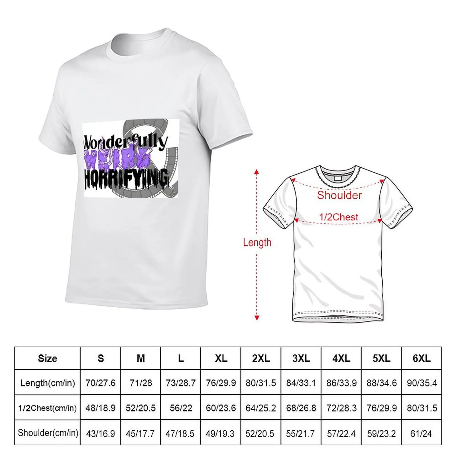 Wonderfully Weird and Horrifying Logo T-Shirt Outdoor Work Short Sleeve Top