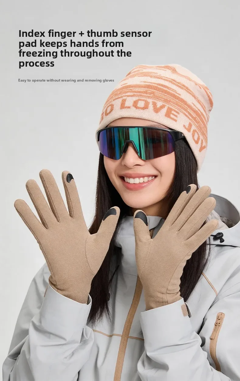 Merino Wool Touchscreen Gloves Men Women Cycling Thin Outdoor Riding Windproof Mountain Climbing Lightweight Comfor