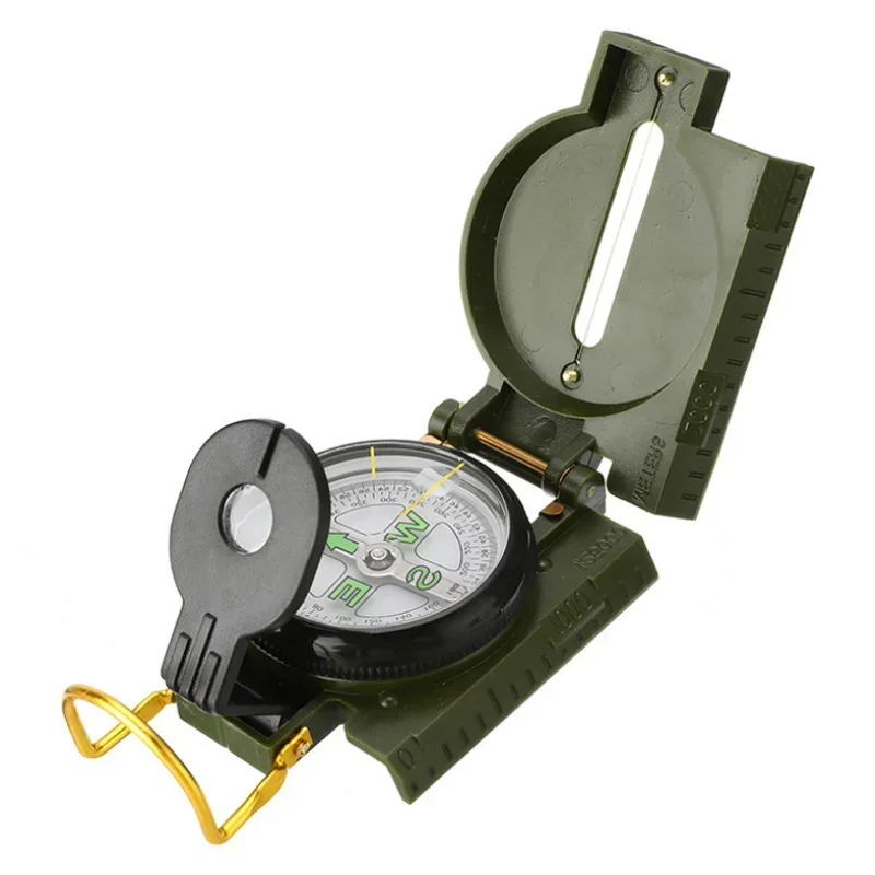 Portable Compass Outdoor Camping Folding Len Compass Green Hiking Survival Trip Precise Navigation Expedition Tool